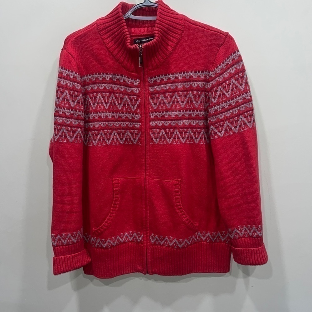 Lady  Hathaway XL 100% cotton zip up sweater